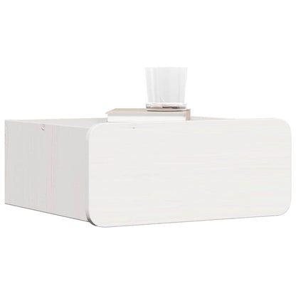 Sengebord Med Skuffe Hvid 39 X 34 X 16.5 Cm Massivt Fyrretræ - Billede 3