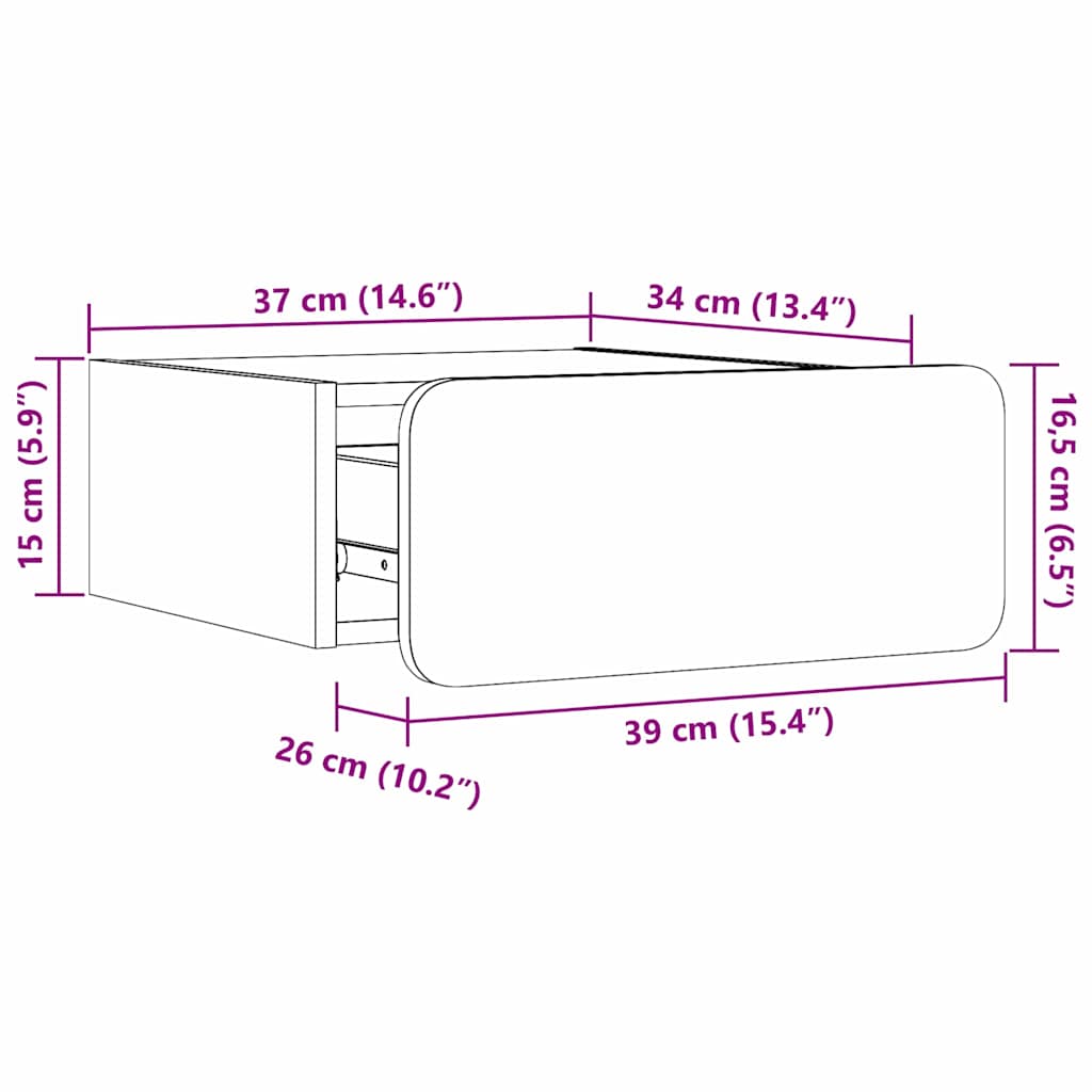 Sengebord Med Skuffe Hvid 39 X 34 X 16.5 Cm Massivt Fyrretræ - Billede 13