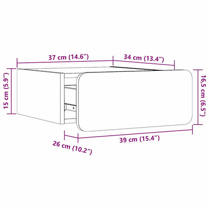 Sengebord Med Skuffe Hvid 39 X 34 X 16.5 Cm Massivt Fyrretræ - Billede 13