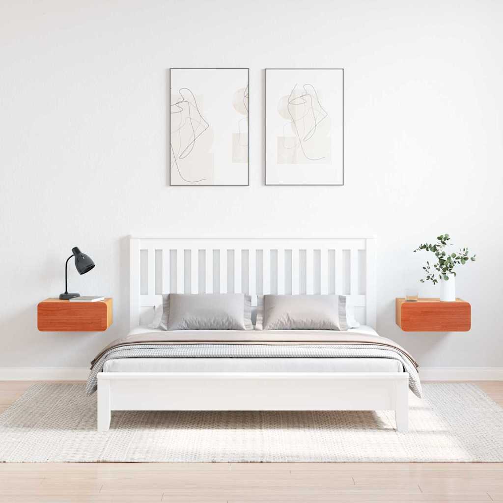 Sengebord 2 Pcs Gyldenbrun 39 X 34 X 16.5 Cm Massivt Fyrretræ - Billede 4