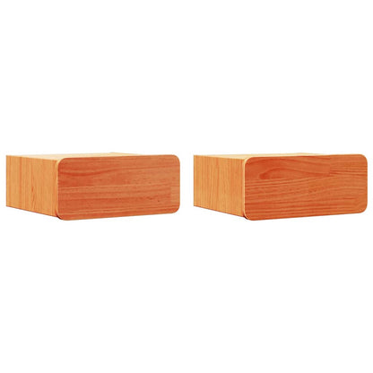 Sengebord 2 Pcs Gyldenbrun 39 X 34 X 16.5 Cm Massivt Fyrretræ - Billede 2