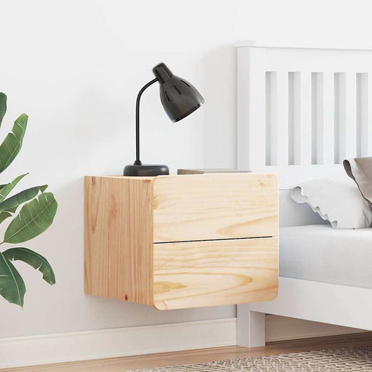 Sengebord 2 Pcs Brun 39 X 34 X 33 Cm Massivt Fyrretræ - Hovedbillede