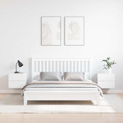 Sengebord 2 Pcs Hvid 39 X 34 X 33 Cm Massivt Fyrretræ - Billede 4