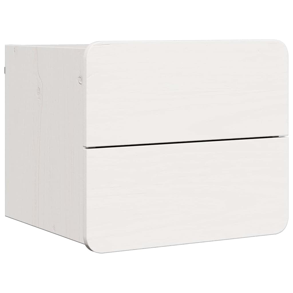 Sengebord 2 Pcs Hvid 39 X 34 X 33 Cm Massivt Fyrretræ - Billede 5