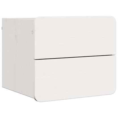 Sengebord 2 Pcs Hvid 39 X 34 X 33 Cm Massivt Fyrretræ - Billede 5
