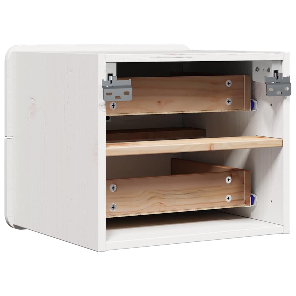 Sengebord 2 Pcs Hvid 39 X 34 X 33 Cm Massivt Fyrretræ - Billede 9