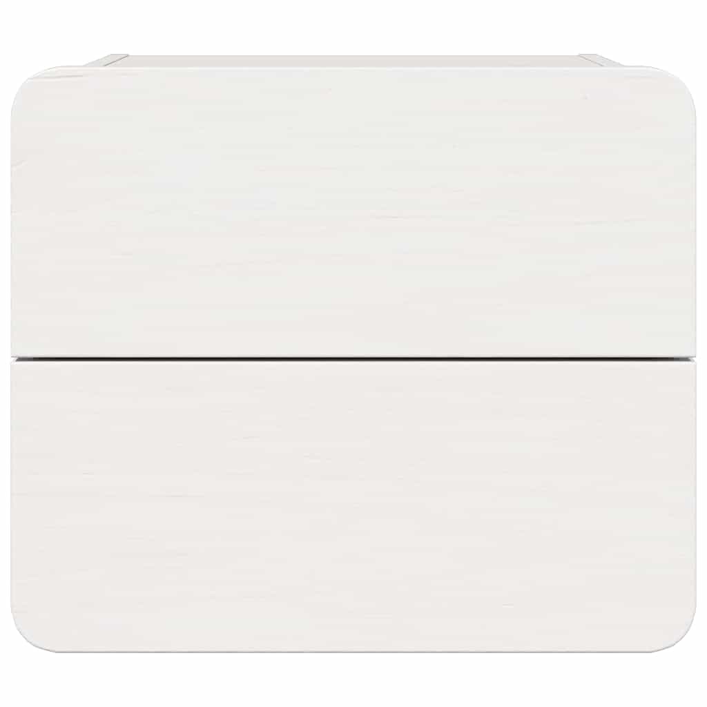 Sengebord 2 Pcs Hvid 39 X 34 X 33 Cm Massivt Fyrretræ - Billede 7