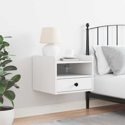 Sengebord Med Skuffe Hvid 38 X 36 X 29.5 Cm Massivt Fyrretræ - Billede 4