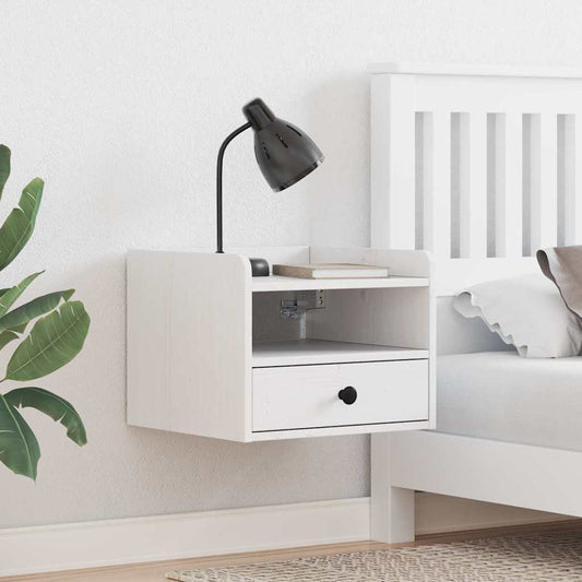 Sengebord 2 Pcs Hvid 38 X 36 X 29.5 Cm Massivt Fyrretræ - Hovedbillede