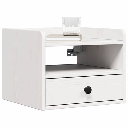 Sengebord 2 Pcs Hvid 38 X 36 X 29.5 Cm Massivt Fyrretræ - Billede 3