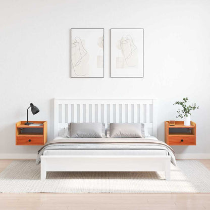 Sengebord 2 Pcs Gyldenbrun 38 X 36 X 29.5 Cm Massivt Fyrretræ - Billede 4