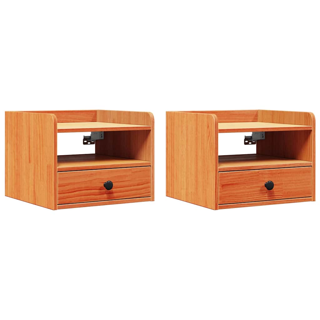 Sengebord 2 Pcs Gyldenbrun 38 X 36 X 29.5 Cm Massivt Fyrretræ - Billede 2