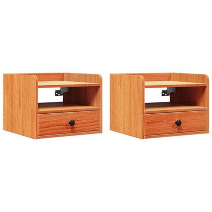 Sengebord 2 Pcs Gyldenbrun 38 X 36 X 29.5 Cm Massivt Fyrretræ - Billede 2
