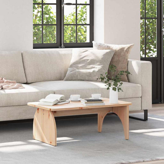Sofabord Naturfarvet 80 X 50 X 31 Cm Massivt Fyrretræ - Hovedbillede