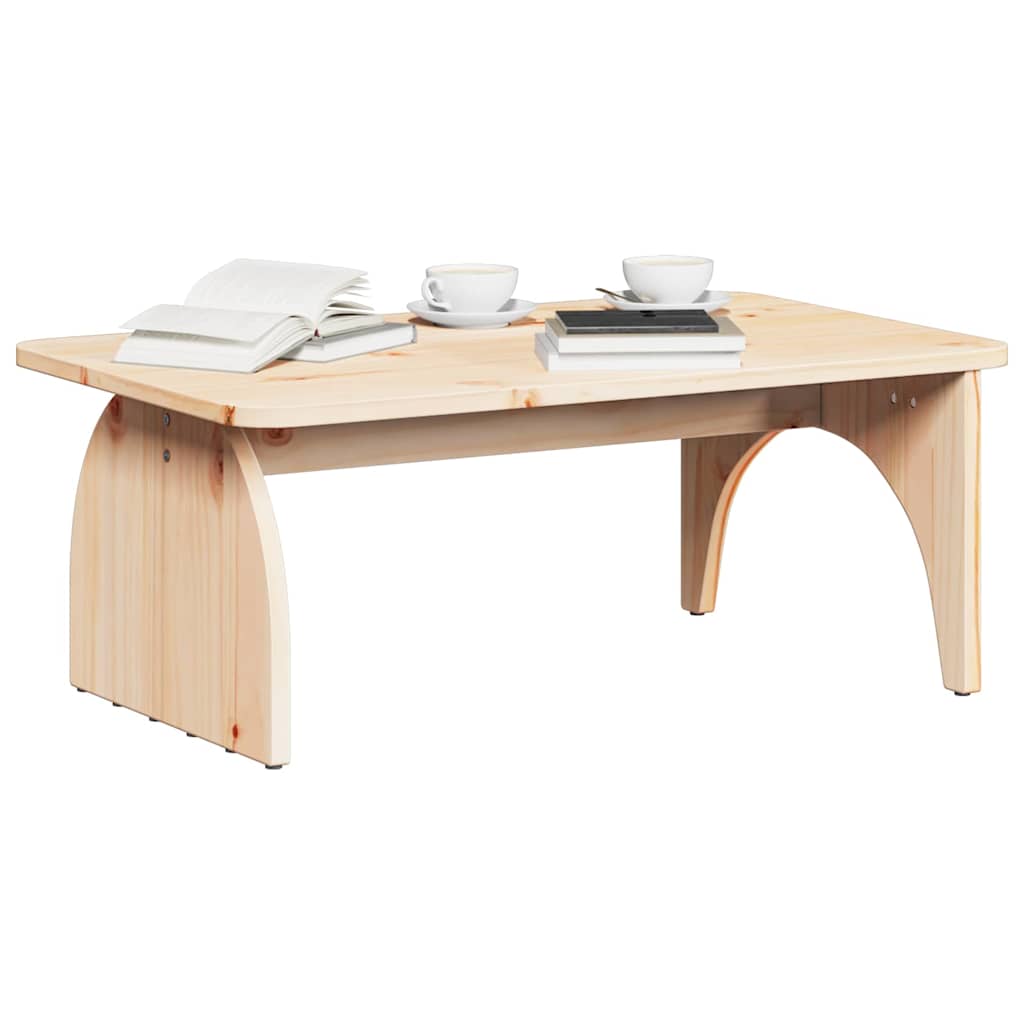 Sofabord Naturfarvet 80 X 50 X 31 Cm Massivt Fyrretræ - Billede 3