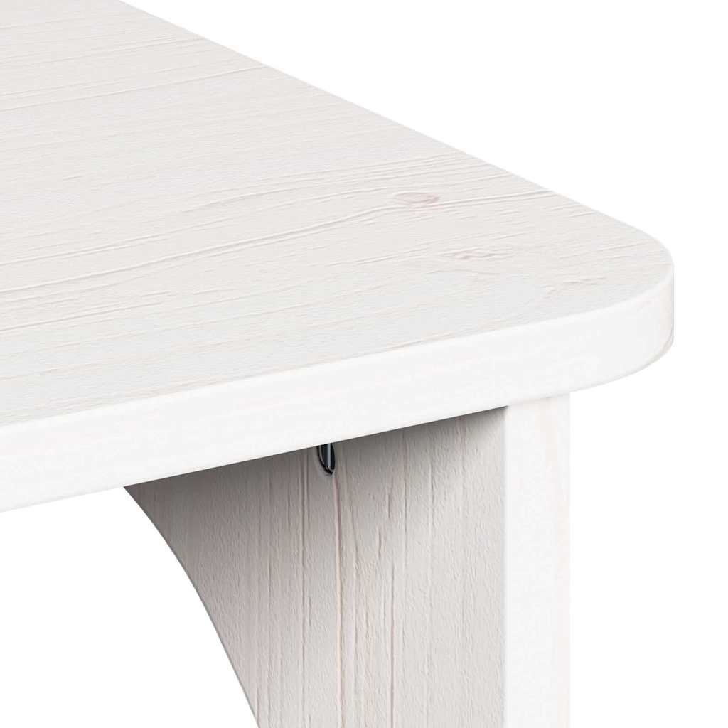 Sofabord Hvid 80 X 50 X 31 Cm Massivt Fyrretræ - Billede 10