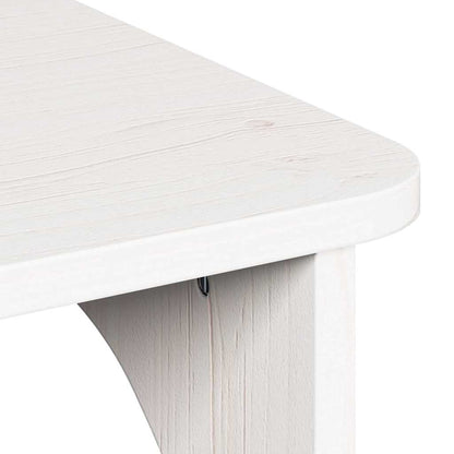 Sofabord Hvid 80 X 50 X 31 Cm Massivt Fyrretræ - Billede 10