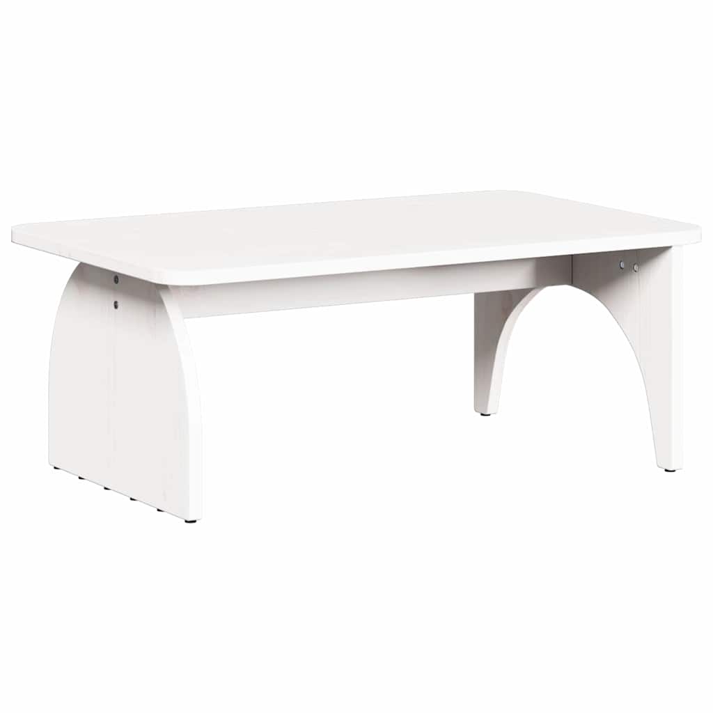 Sofabord Hvid 80 X 50 X 31 Cm Massivt Fyrretræ - Billede 2