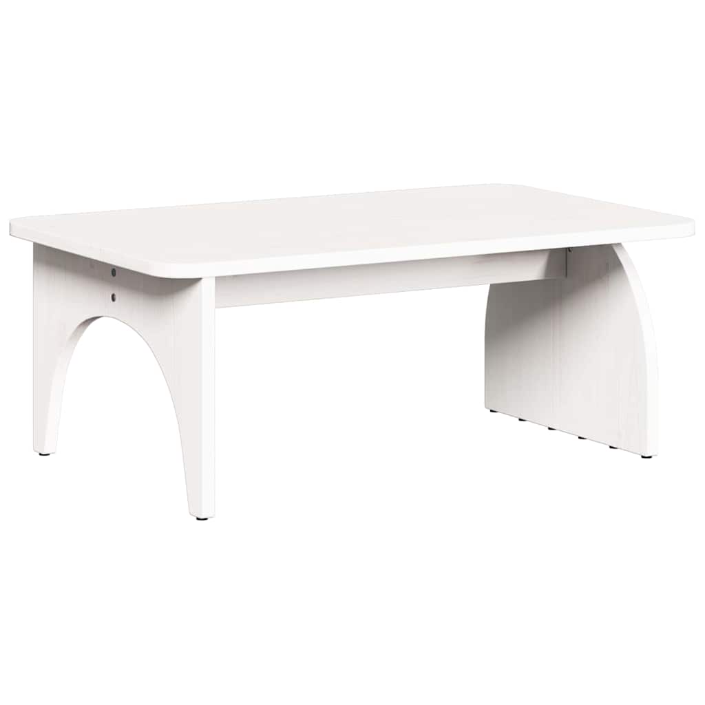 Sofabord Hvid 80 X 50 X 31 Cm Massivt Fyrretræ - Billede 8