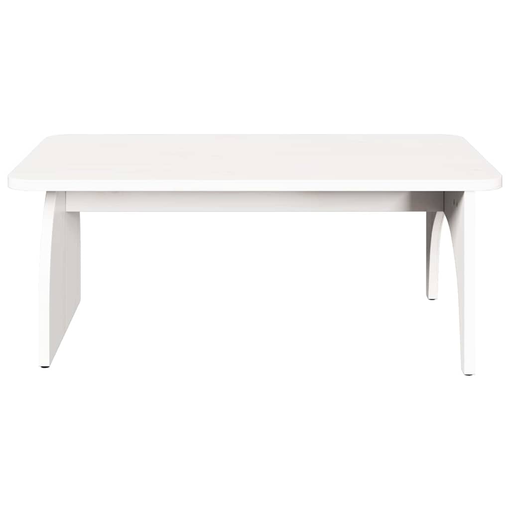 Sofabord Hvid 80 X 50 X 31 Cm Massivt Fyrretræ - Billede 6