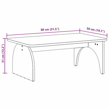Sofabord Hvid 80 X 50 X 31 Cm Massivt Fyrretræ - Billede 13