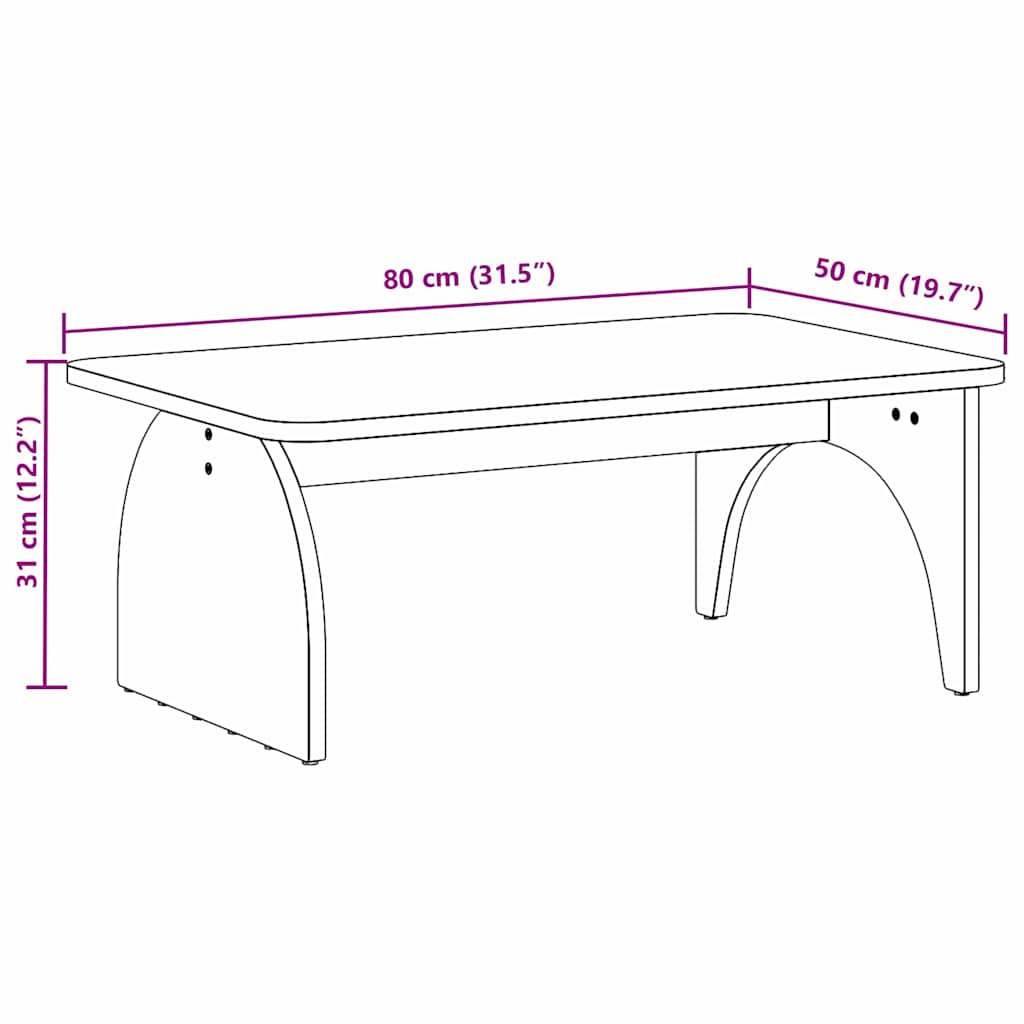 Sofabord 80 X 50 X 31 Cm Massivt Fyrretræ - Billede 13