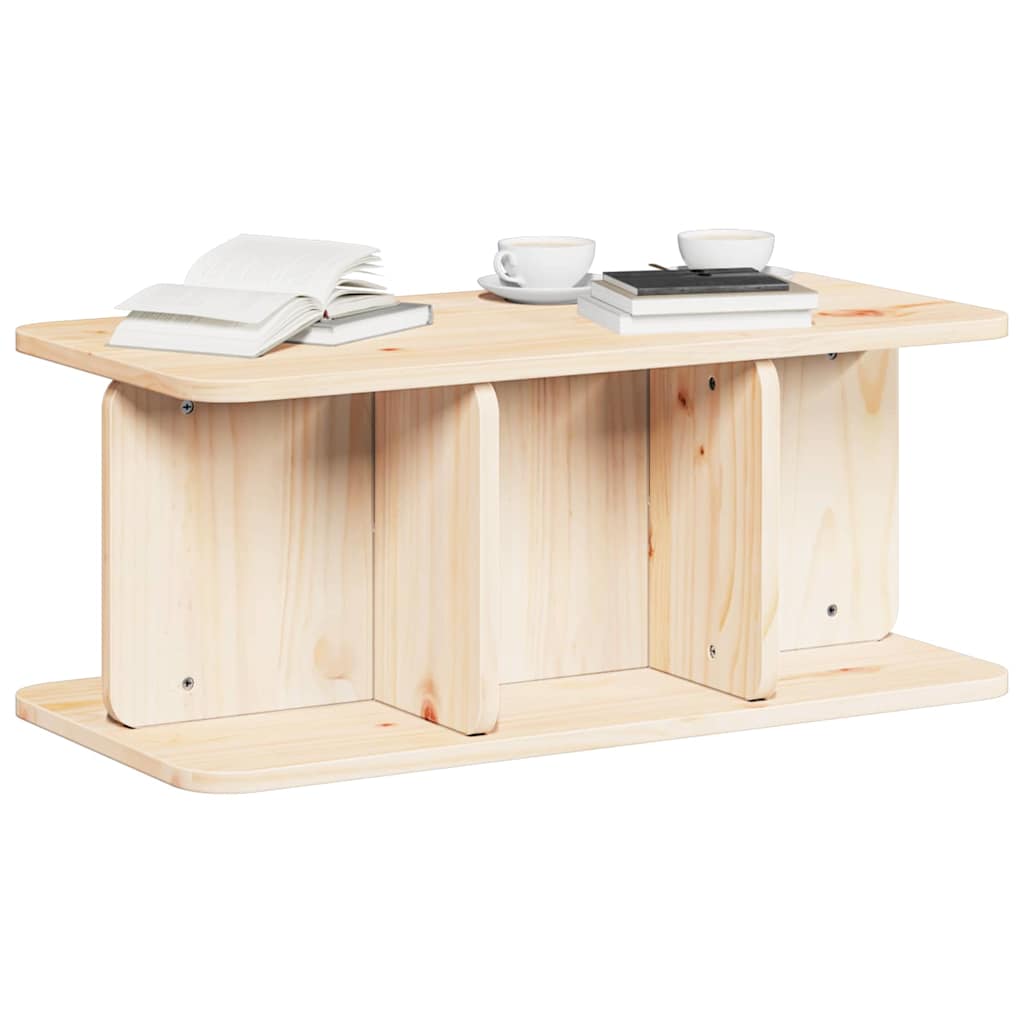 Sofabord Naturfarvet 80 X 39.5 X 33.5 Cm Massivt Fyrretræ - Billede 3