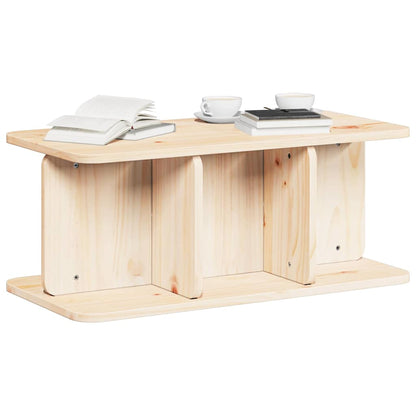 Sofabord Naturfarvet 80 X 39.5 X 33.5 Cm Massivt Fyrretræ - Billede 3