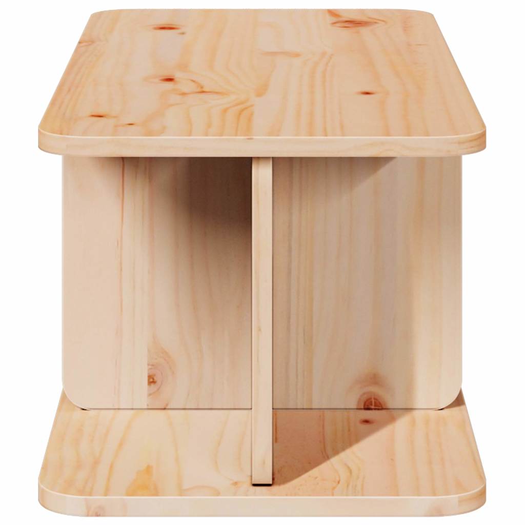 Sofabord Naturfarvet 80 X 39.5 X 33.5 Cm Massivt Fyrretræ - Billede 7