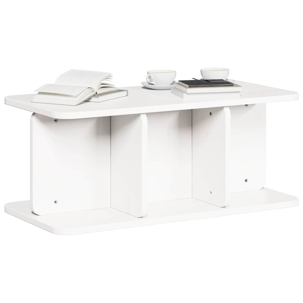 Sofabord Hvid 80 X 39.5 X 33.5 Cm Massivt Fyrretræ - Billede 3
