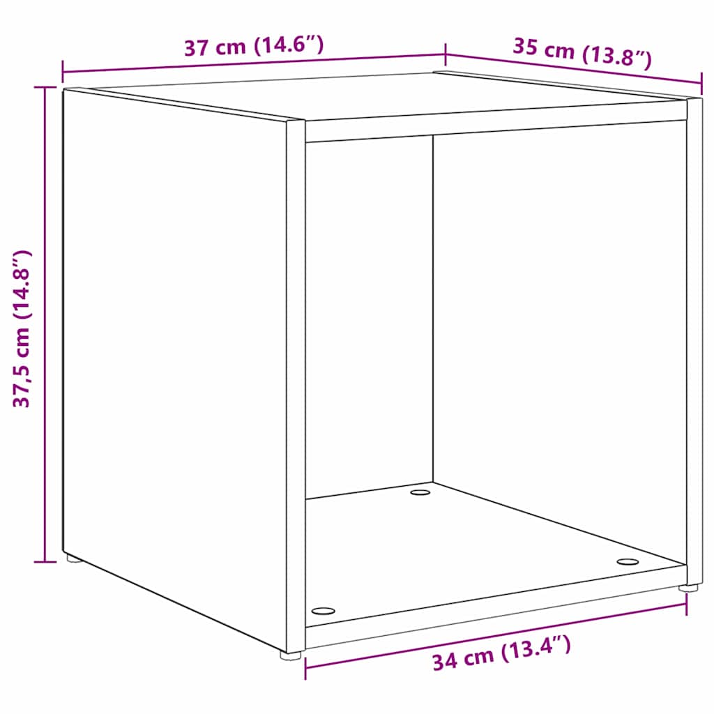 Tv-møbelsæt 37 X 35 X 37,5 Cm Konstrueret Træ - Billede 12