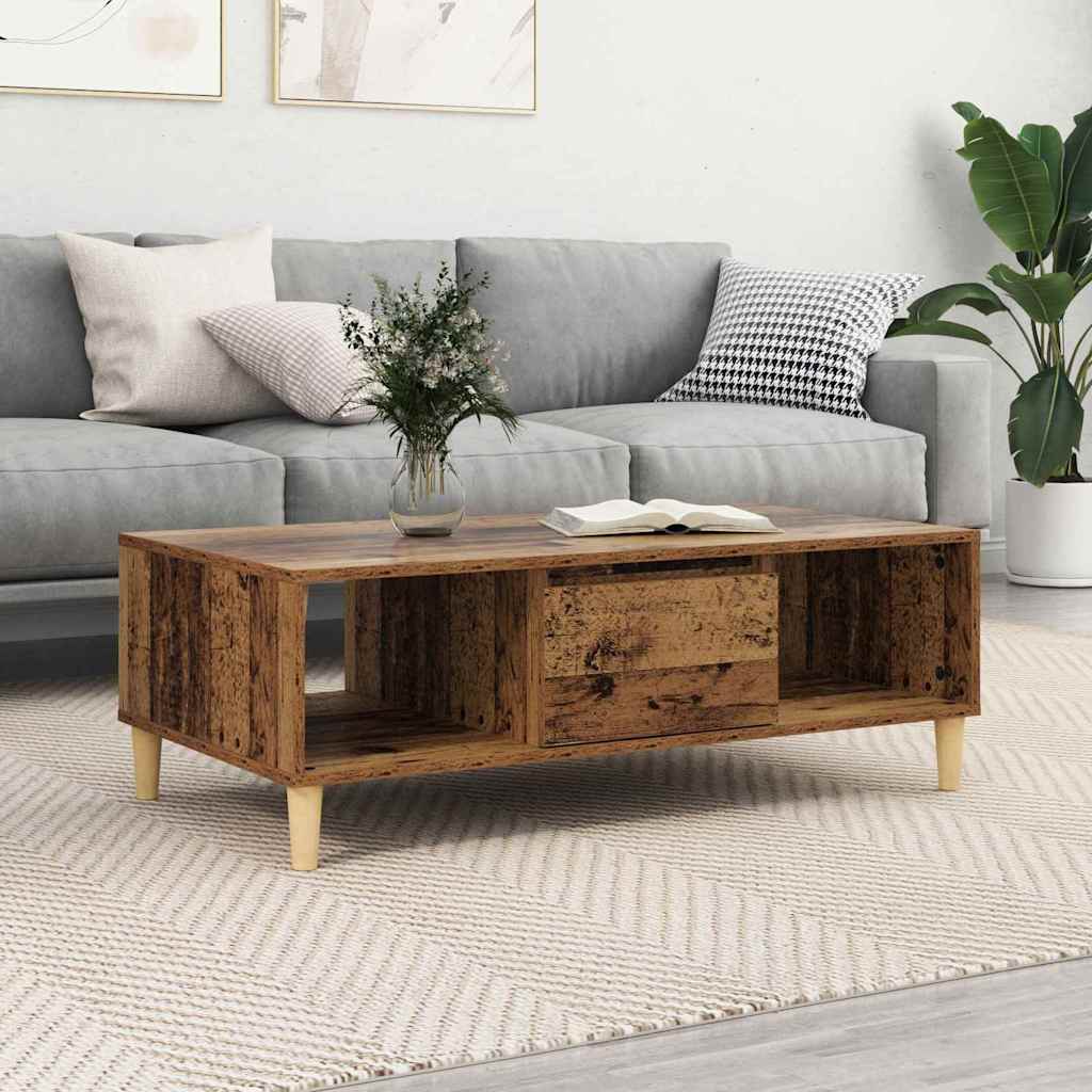 Sofabord 102 X 55 X 35 Cm Konstrueret Træ - Hovedbillede