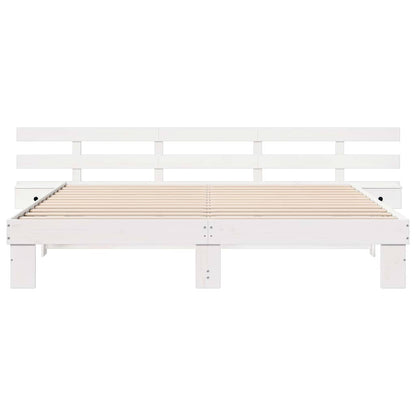 Sengestel Med Skuffe Hvid 200 X 200 Cm Træ - Billede 5