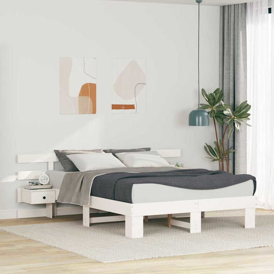 Sengestel Med Skuffe Hvid 160 X 200 Cm - Hovedbillede
