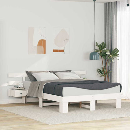Sengestel Med Skuffe Hvid 150 X 200 Cm Træ - Hovedbillede