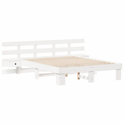 Sengestel Med Skuffe Hvid 150 X 200 Cm Træ - Billede 2