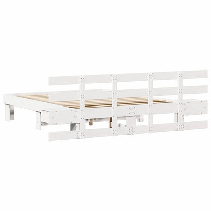 Sengestel Med Skuffe Hvid 150 X 200 Cm Træ - Billede 7
