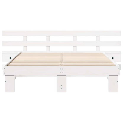 Sengestel Med Skuffe Hvid 150 X 200 Cm Træ - Billede 5
