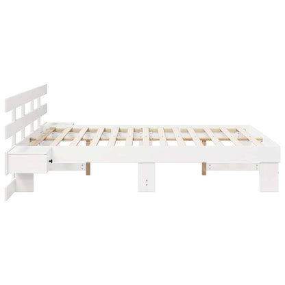 Sengestel Med Skuffe Hvid 150 X 200 Cm Træ - Billede 6