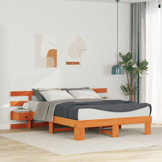 Sengestel Med Skuffe Brun 150 X 200 Cm - Hovedbillede