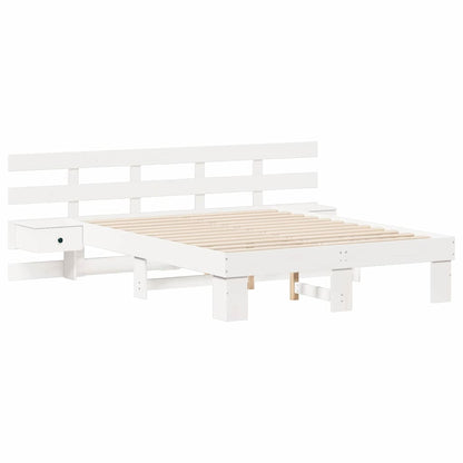 Sengestel Med Skuffe Hvid 140 X 190 Cm - Billede 2