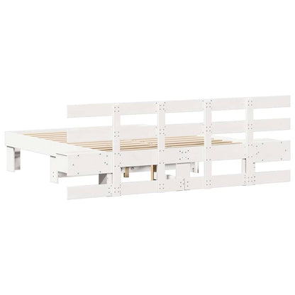Sengestel Med Skuffe Hvid 140 X 190 Cm - Billede 7