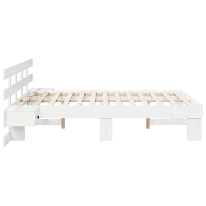 Sengestel Med Skuffe Hvid 140 X 190 Cm - Billede 6