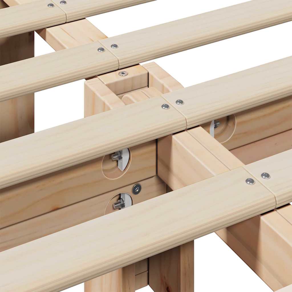 Sengestel Med Opbevaring Brun 200 X 200 Cm Konstruktionsfyr - Billede 10