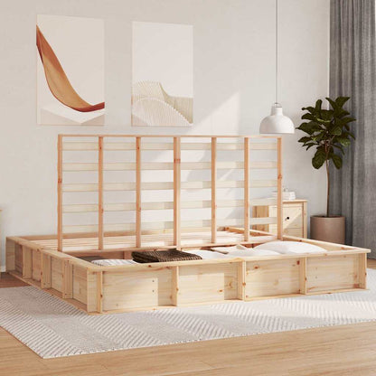 Sengestel Med Opbevaring Brun 200 X 200 Cm Konstruktionsfyr - Billede 4