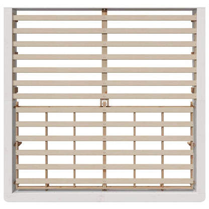 Sengestel Med Opbevaring Hvid 210 X 118 X 30 Cm Massiv Fyrretræ - Billede 8