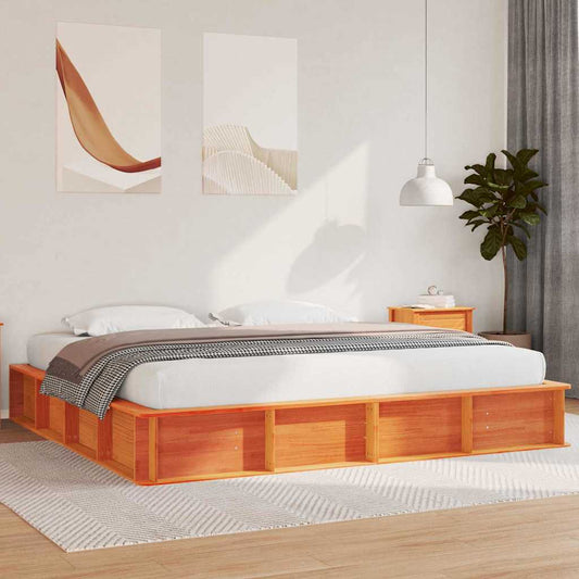 Sengestel Gyldenbrun 210 X 118 X 30 Cm Massiv Fyrretræ - Hovedbillede