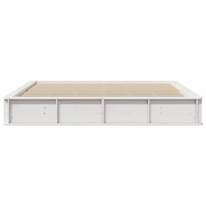 Sengestel Med Opbevaring Hvid 180 X 200 Cm Massiv Fyrretræ - Billede 5