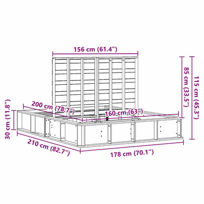 Sengestel Massiv Fyrretræ 210 X 178 X 30 Cm Massiv Fyrretræ - Billede 11