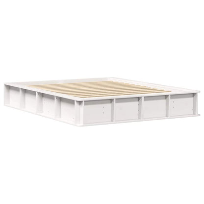 Sengestel Med Opbevaring Hvid 150 X 200 Cm Massiv Fyrretræ - Billede 2